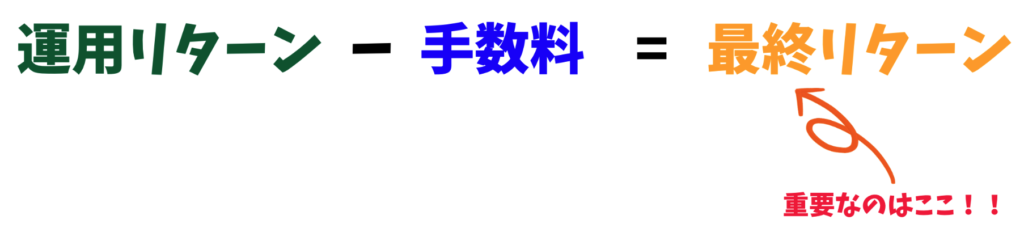重要なのは手数料控除後の最終リターン